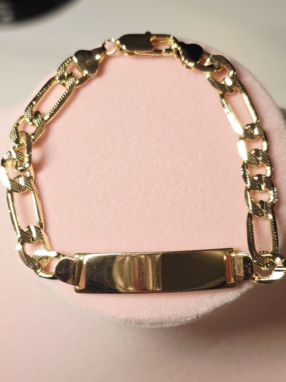 14kGold Plated Figaro ID Bracelet